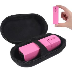 elec Space Wireless Mini Finger Mouse - Silent Dual-Mode Bluetooth & 2.4GHz, Ergonomic Portable PC Mouse with Case, Compatible with MacBook and Chromebook (Pink)