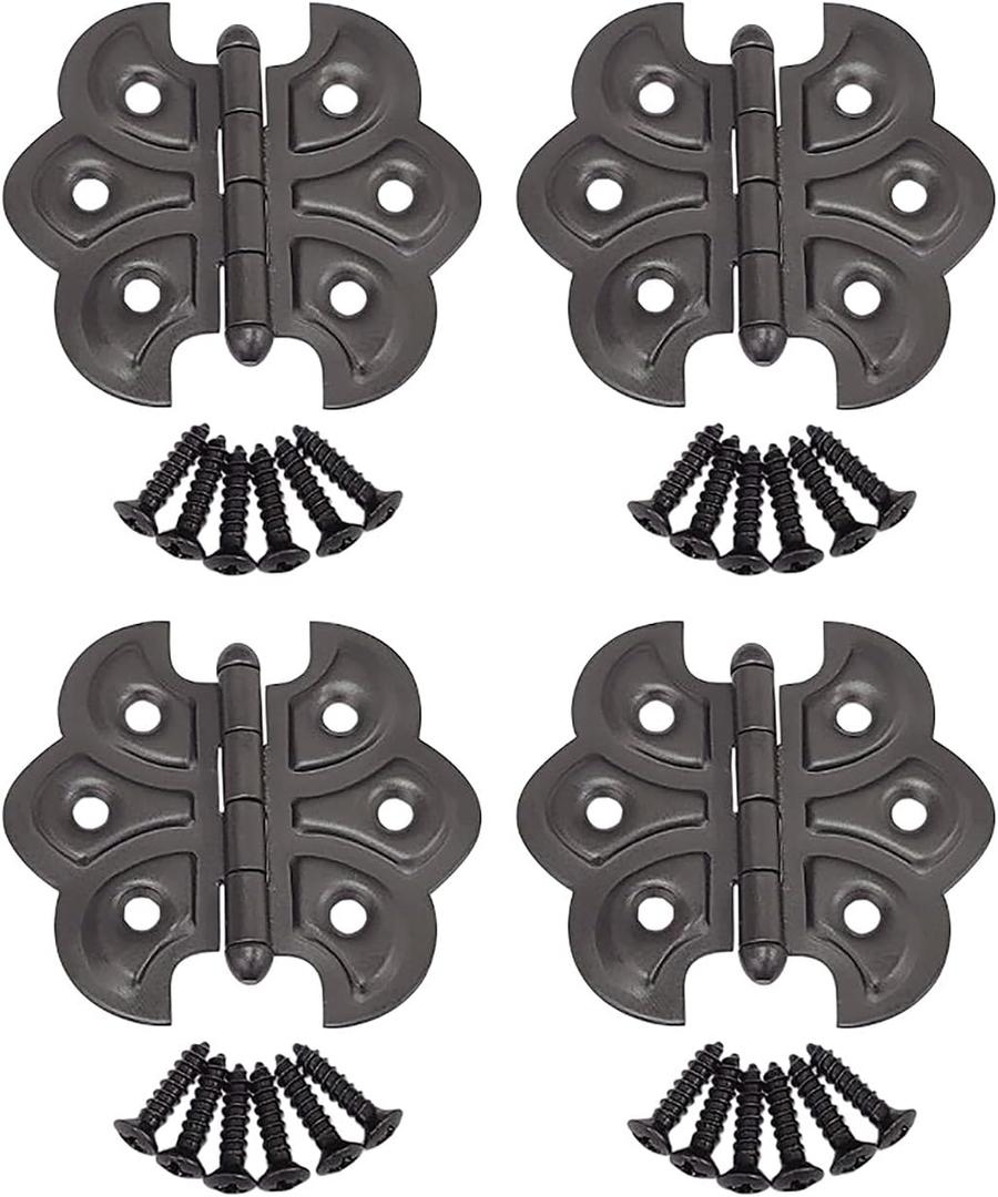 QCAA Butterfly Hinge for Cupboard Door,Oil-Rubbed Bronze, 4 Pack, Made in Taiwan