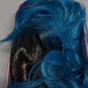 NAYOO Long Ombre Bluish Green Wavy Wig for Women 26 Inch Middle Part Curly Wavy Wig Natural Looking Synthetic Heat Resistant Fiber for Daily Party Use (Ombre Bluish Green)