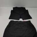 Women's Summer 2 Piece Outfits High Waisted Short Sets Crewneck Button Down Vest Business Work Blazer Suit, L, Black