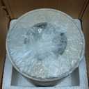 MARBLORE Marble Kitchen Garbage can with Lid 6 Inch Travertine Small Garbage Can for Home, Office, Bedroom Accessories and Valentine Room Decor Organizer, Waste Bin