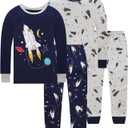 Dolphin&Fish Boys Pajamas 4Piece Toddler Kids Pjs Sets Cotton Toddler Clothes Sleepwears (14)