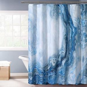 Blue Shower Curtain Marble Texture for Bathroom, Blue Polyester Fabric Waterproof Bathroom Decor,72 x 72 Inch,Standard Size Blue Shower Curtain Marble Texture for Bathroom, Blue Polyester Fabric Waterproof Bathroom Decor,72 x 72 Inch,Standard Size