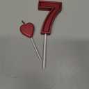 2.75in Large Size Happy Birthday Metallic Red 7 Candles,Happy Birthday Cake Cupcake Toppers Decoration and Celebrating for Adults/Kids Party Baking (2.75in Metallic Red Number 7)