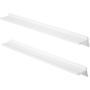 Love-KANKEI 48 Inch Long Floating Shelves Wall Mounted Set of 2, Large Wood Wall Shelves for Storage, Rustic Hanging Shelves for Display,Bedroom Living Room Bathroom Kitchen Office White