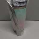 WETOWETO 20oz Insulated Stainless Steel Tumbler, Double Wall Vacuum Leak-proof Travel Coffee Mug, Powder Coated Water Cup (Green-Pink Gradient, 1 Pack)