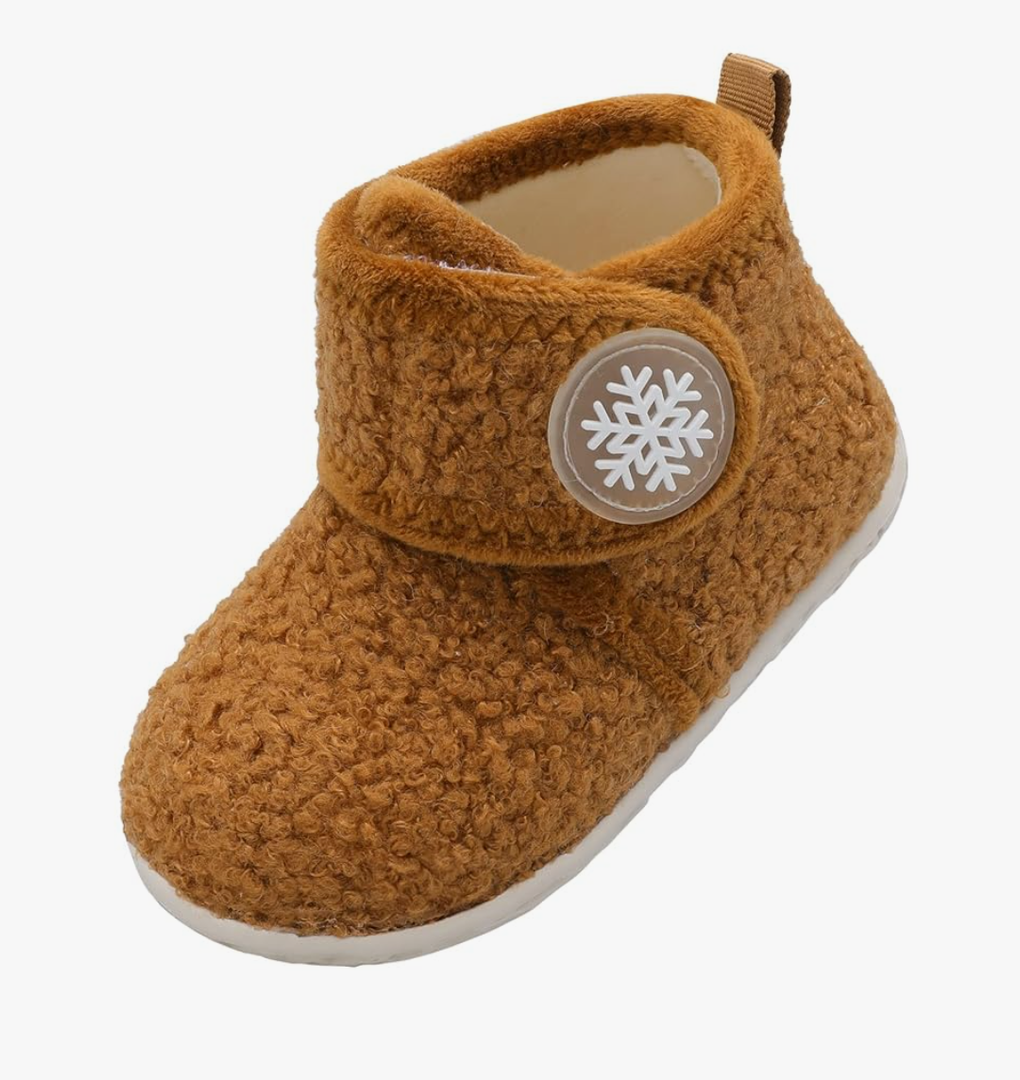 LeIsfIt Toddler Slippers Boys Girls House Slippers Kids Winter Boots Warm Lightweight House Shoes with Non-Slip Sole 5.7-7