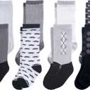 Hudson Baby Baby Girls' Cotton Rich Knee-high Socks (12-24 Months, Black Gentleman)