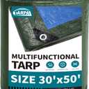 TARPAL 30x50 Feet Green Tarp Waterproof Multipurpose Protective Cover All Purpose Outdoor Poly Tarps Cover for Swimming Pool, Roof Waterproofing,Boat, car, Camping, firewood,Outdoor Furniture,etc, 30x50 Feet-Finished size