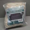 Turquoize Loveseat Covers Stretch Love Seat Couch Covers for 2 Cushion Couch Velvet Furniture Covers for Sofa with Elastic Bottom Crafted from Polyester, Spandex (Loveseat, Ivory)