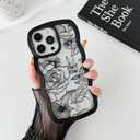 XIZYO for iPhone 12 Pro Max Case, Cute Floral Rose Wavy Curly Wave Frame Clear Aesthetic Phone Case for Women Girls, Slim TPU Shockproof Protective Bumper Case, Black