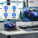 USB 4 Cable 6.6FT 2 Packs, 240W USB C to USB C Cable, High Speed 40Gbps Data, 8K 60Hz, 5K 60Hz, 4K 144Hz Monitor Display PD Compatible for Thunderbolt 4/3, iPhone 15Pro/16ProMax, Monitor