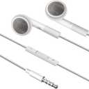 Jelanry 3.5mm Earphone Earbuds Headphones with Remote for Shuffle 2 3 4 5 6, Touch 2G 3G 4G 5G Classic nano6 - White