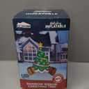 Joiedomi 6 FT Tall Christmas Tree Inflatable, Rainbow Ribbon Christmas Tree Inflatable with Build-in LEDs Blow Up Xmas Outdoor Decoration for Xmas Party Outdoor, Yard, Garden, Lawn Winter Decor