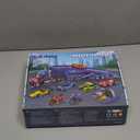 City Car Transporter with 7 Technology Cars Construction Kit - Adjustable Loading Ramp Transport Truck with Sports Car Motorcycles Building Block Transporter Toy Gifts for Children Boys 8-14