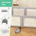Baby Playpen, 73" x 61" Large Foldable Playpen with Mat for Babies and Toddlers, Play Pen with Soft Breathable Mesh, Ocean Balls and Pull Links, Baby Playard for Indoor & Outdoor, Gray