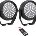 Strobe Lights Halloween, Telbum Colorful Strobe Light for Parties, Super-Bright 54 RGB LED Mini Strobe Lights with Remote Control Sound Activated, Plug-in Flash Light for Room DJ Stage Wedding 2Pack