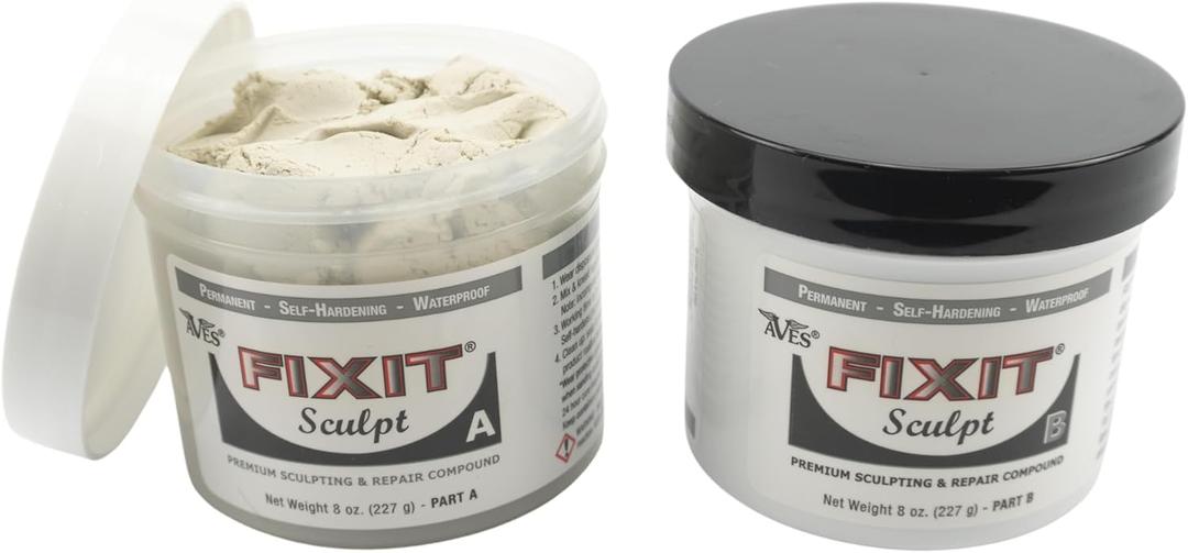 Aves Fixit Sculpt - 2 Part Air Hardening Epoxy Modeling & Repair Compound (A & B) - 1 lb, Durable Self Dry Clay for Sculpting, Repairs, Waterproof, Adhesive & Easy to Use - Canvas (Sand Like Color)