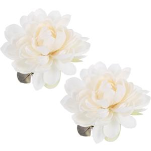 Sewroro 2pcs Curtain Tieback Clips, Flower Curtain Clip Curtain Flower Tiebacks Flower Curtain Ties Window Curtain Tiebacks Clips for Home Office Decoration (White)