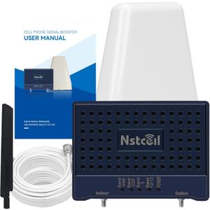 Cell Phone Booster for Home Up to2500 sq ft Band 66/25/2/4/5/12/13/17 Cell Phone Signal Booster for Home Office All U.S. Carriers FCC Approved (BLUE)