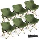 FairySandy 6 Pack Lightweight Camping Chair Compact Folding Chair Collapsible Portable Chair Lawn Beach Camping Chairs with 6 Carry Bag, Supports 330 Lbs, for Travel, Picnic, Festival, Backpacking
