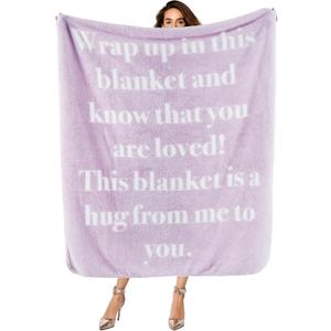 Bedsure Get Well Gifts for Women - Thinking of You Gifts, Purple Throw Blanket After Surgery with Inspirational Words, Healing Sympathy Hug Soft Blanket for Cancer Care, Elderly & Adults, 50x60 Inch
