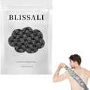 Blissal Exfoliating Shower Towel 47", Premium Scrub Wash Cloth for Body Face, Blissal Shower Towel for Smooth Skin, 2-in-1 Exfoliating Washcloth-Body Scrubber with 2 Sides for All Skin Types (Black)