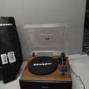 Udreamer Vinyl Record Player with Bluetooth Input, All-in-One Turntable with Built-in Speakers, AT-3600L Cartridge, Belt Drive 33/45 RPM, Auto Stop, Adjustable Lighting