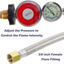 10FT High Pressure Propane Regulator with Hose, Adjustable 0-30 PSI Regulator with Gauge, Stainless Steel Braided Hose, Connect 5-100LB POL Propane Tank to Fire Pit Burner Heater Fryer Smoker Griddle