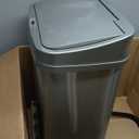 Ninestars Automatic Touchless Motion Sensor Rectangular Trash Can 13.2 Gallons, 50L, Silver, 13 Gal. 50 L, Silver Trim