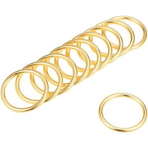 uxcell O Ring Buckle 25mm(1") ID 3mm Thickness Zinc Alloy O-Rings for Hardware Bags Belts Craft DIY Accessories, Gold Tone 25pcs