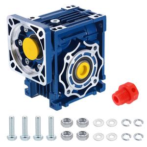 uxcell NMRV040 Worm Gear Gearbox Ratio 5:1, 18mm Output Shaft High Torque Worm Gear Speed Reducer for Nema34 Servo Motor/Nema34 Stepper Motor, Blue