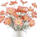 Fqueelvys Cosmos Silk Flowers,6PCS Daisy Flowers Artificial 24'' Artificial Wildflower Fake Flowers for Wedding Party Kitchens Home Decoration(Coral Powder)