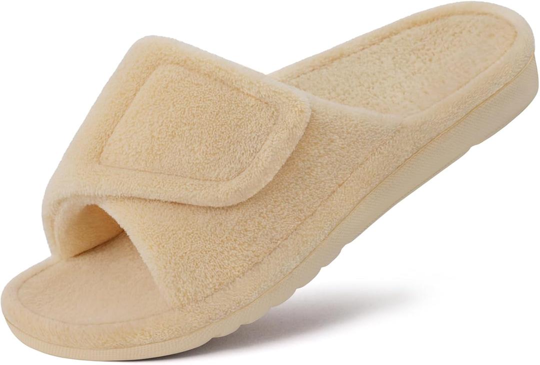 Litfun Women's Orthopedic Slippers with Arch Support Adjustable Open Toe House Shoes for Plantar Fasciitis 39