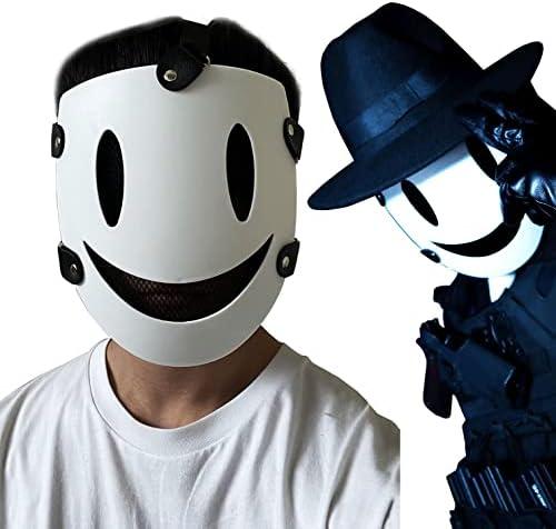 Gmasking 2022 Killer Tenku Sniper Smile Cosplay Face Mask for Halloween Party Mask (Black Mesh)