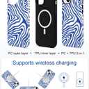 Magnetic Zebra Print Case for iPhone 13 Pro Max, Blue | Compatible with MagSafe, Cute Animal Aesthetic Design, TPU and PC Shockproof Protective Phone Cover for Women Girls