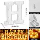 138pcs Happy Birthday Marquee Light Up Letters- LED Letter Number Light Sign with Round Light Balloons Decoration for Birthday Home Table Decor White