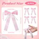 Suncalla 6 Pcs Pink Graduation Cap Bow Pearl Bow Decor Class of 2026 Decorations 5.1 x 7.5 Inch 2026 Graduation Ceremony Accessories for Party Decoration(Pink)