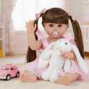SCOM Lifelike Reborn Dolls Girl -20 Inch Realistic Baby Doll Newborn Baby DollsLifelike Baby Doll Silicone Toddler Clothes Gift Set for Age 3+