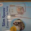 Graco Slim Spaces Compact Baby Swing, Space Saving Portable Bay Swing with Height Adjustable Legs & Soft Toys, Reign