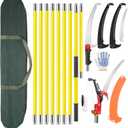 Manual Pole Saw, 7-30FT Pole Saws for Tree Trimming, SK5 and 65 Mn Steel Saw Blades Scissor Pruner Set, Tree Trimmers Long Handle Pruner for Backyard, Garden, Bush Cutting and Pruning of Palm Trees