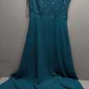 BeryLove Formal Wedding Guest Sequin Prom Dresses Cocktail Evening Lace Elegant Mother of The Bride Dress (Small, Peacock Green)
