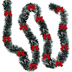Dilunave 19.7 Feet Christmas Tinsel Garland Artificial Christmas Garland Xmas Metallic Twist Hanging Garland Fireplace Mantel Wreath Decor for Staircase Railing Indoor Outdoor Ornaments
