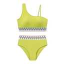 Weixinbuy Girls Swimsuit Two Piece Bathing Suit for Teens 12-14 Color Block Bikini Set Adjustable Straps Swimsuits Girls' Swimwear Size 12