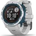 Garmin Instinct Solar Surf, Solar-Powered Rugged Outdoor Smartwatch with Tide Data and Dedicated Surfing Activity, Cloudbreak (White)