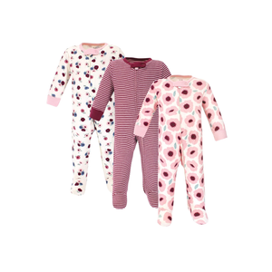 Touched by Nature Unisex Baby Organic Cotton Sleep and Play (Size 3-6 Months, Pack of 3)