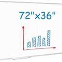 Giant Magnetic Whiteboard 72 x 36 Inch, Foldable Extra Large Dry Erase White Board with Pen Tray, Big Aluminum Frame Folding Message Presentation Board for Wall
