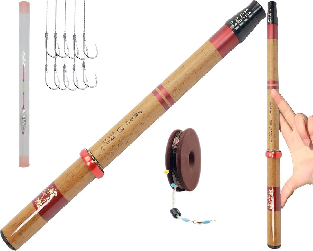 Telescopic Rod Kit Tenkara Fishing Rod Kit 20FT-Zoom Stream 4 Lengths Collapsible Fly Rods Backpacking Fishing Pole Quality Carbon Tube Creek Rods (11.8Ft-3.6m)