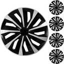 15" Silver Wheel Rim Cover Hubcaps Replacement R15 Hub Caps Snap On Universal Wheel Rim Cover ABS Exterior Accessories for Car Trunk SUV Set of 4
