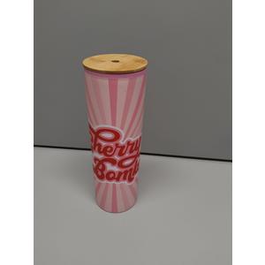 24 Oz Tumbler With Bamboo Lid, Intended For Cool And Cold Beverages